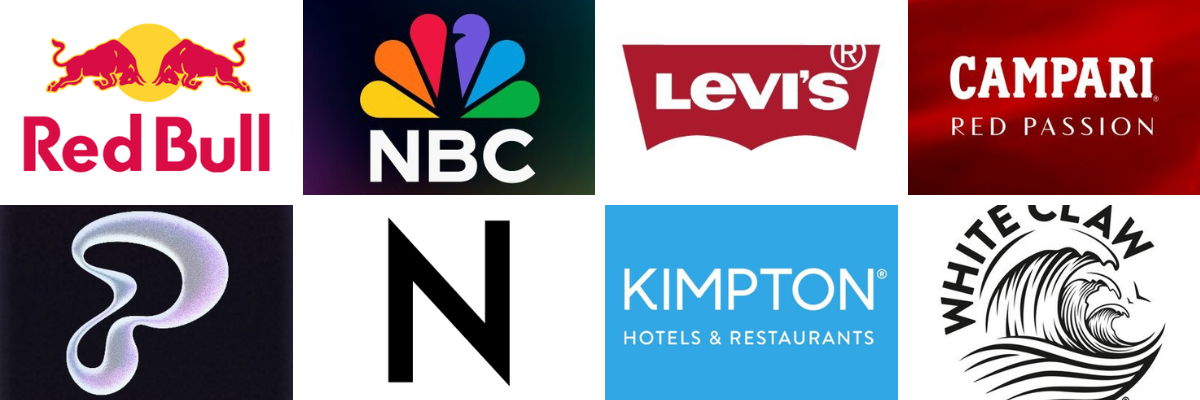 Analog client logos: Red Bull, NBC, Levi’s, Campari, Kimpton, White Claw and more