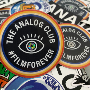 the analog club glitter sticker